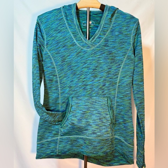 Tangerine Med Green Space-Dye Long Sleeve Hoodie | NWT - Picture 6 of 7